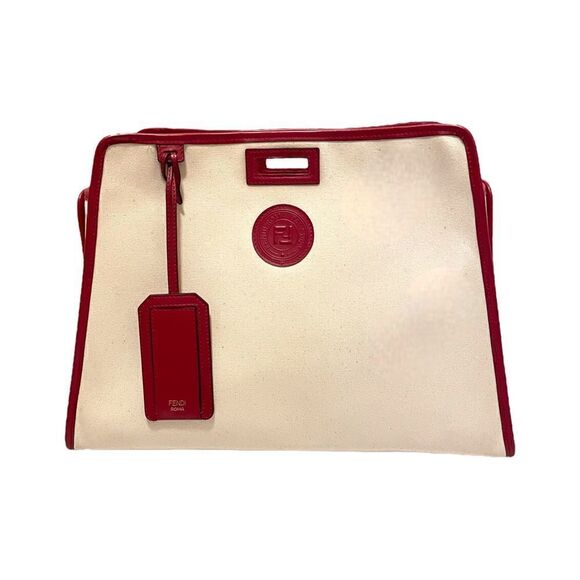 FENDI Crème & Red Medium Defender Cover - Picture 1 of 14